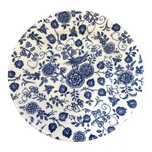 Churchill England Blue White Plate 10” Victorian Bird & Floral Pattern NWOT